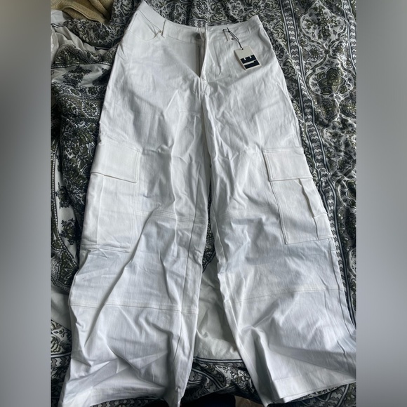 Local European Relaxed Denim Cargo Pants (white) - Picture 2 of 2
